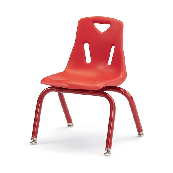 Berries Stacking Chairs with Powder-Coated Legs, 12 in. Ht, Set of 6, Red